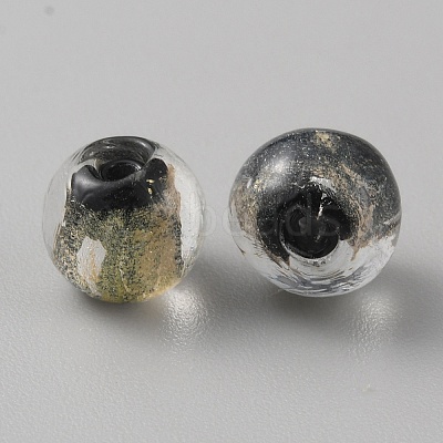 Handmade Gold Sand Lampwork Beads LAMP-WH0011-03A-02-1