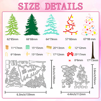 Christmas Tree Carbon Steel Cutting Dies Stencils DIY-WH0309-2394-1