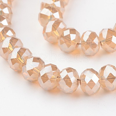 Electroplate Glass Beads Strands EGLA-P018-8mm-FR-A08-1
