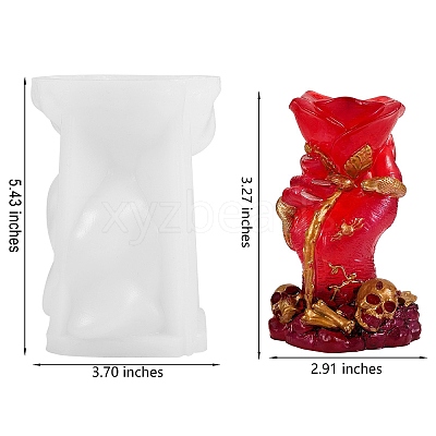 Halloween Theme DIY Candle Silicone Statue Molds DIY-SZ0007-19-1
