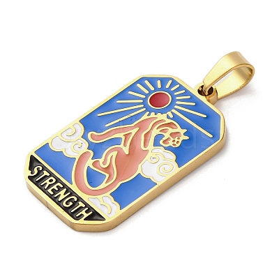 Ion Plating(IP) 304 Stainless Steel Enamel Pendants STAS-Q003-01G-02-1