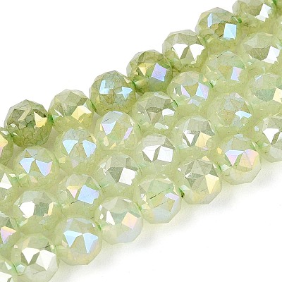 Anti-Tarnish Electroplate Glass Beads Strands GLAA-N064-6mm-07-1