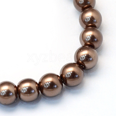 Baking Paint Pearlized Glass Pearl Round Bead Strands X-HY-Q003-6mm-52-1