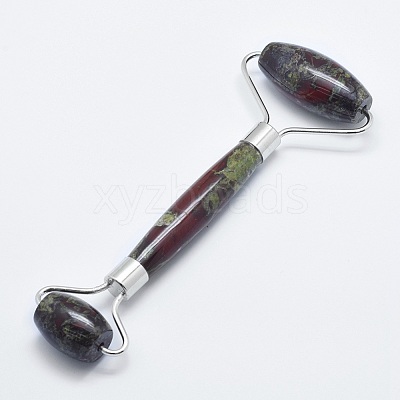 Natural Dragon Blood Jasper Brass Face Massager MRMJ-G008-12P-1