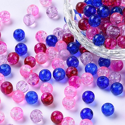 Baking Paint Crackle Glass Beads DGLA-X0006-6mm-02-1