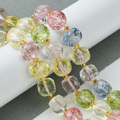 Synthetic Colored Topaz Crystal Beads Strands G-Q010-A14-01-1