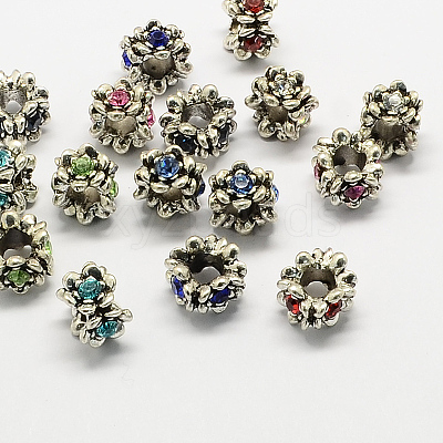 Alloy Rhinestone European Beads MPDL-R036-20-1
