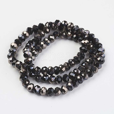 Electroplate Opaque Glass Beads Strands EGLA-A034-P6mm-P01-1