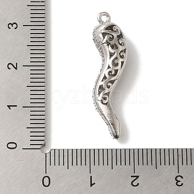 Rack Plating Brass Micro Pave Cubic Zirconia Pendant KK-A229-03G-P-1