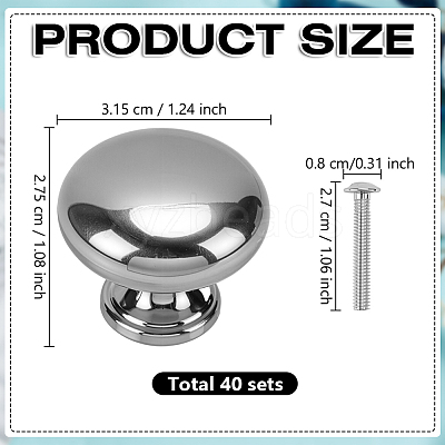 40Pcs Mushroom ABS Plastic Drawer Knob FIND-GO0004-29-1