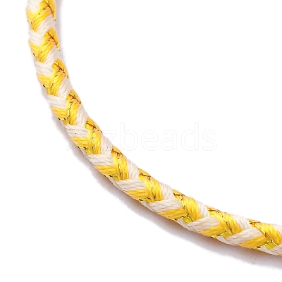 Polyester Cord Braided Bracelet Makings MAK-Z003-01G-18-1