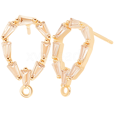 10Pcs Brass Stud Earring Findings KK-BBC0003-71-1