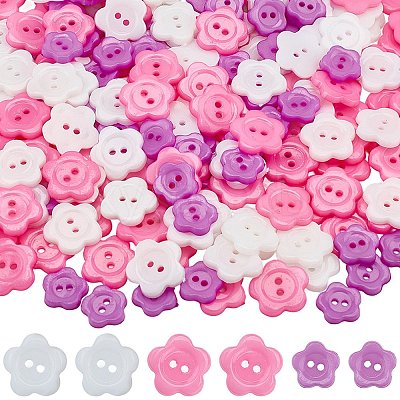240Pcs 3 Styles Acrylic Sewing Buttons for Costume Design BUTT-DJ0001-11-1
