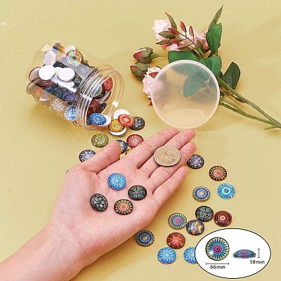 Flatback Glass Cabochons for DIY Projects GGLA-PH0004-27D-1