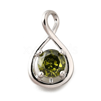 925 Sterling Silver Pave Cubic Zirconia Pendants STER-V001-03P-08-1