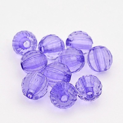 Faceted Round Transparent Acrylic Beads TACR-P053-12mm-25Q-1