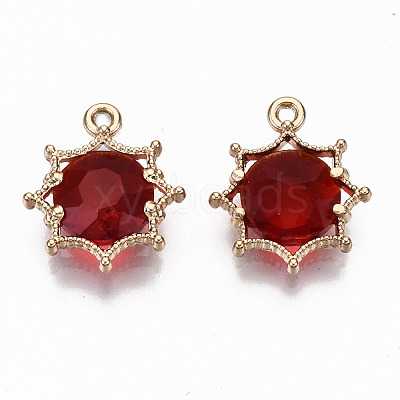 Faceted Glass Pendants GLAA-S191-002A-G-NR-1