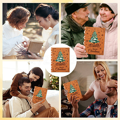 Wooden Commemorative Cards Book WOOD-WH0045-06-1