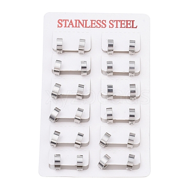 304 Stainless Steel Huggie Hoop Earrings EJEW-O087-09D-P-1