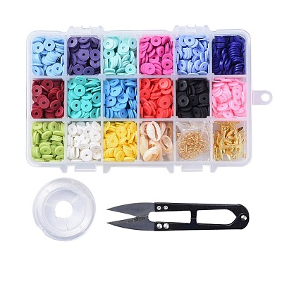 15 Colors Handmade Polymer Clay Beads DIY-JP0005-47-8mm-1