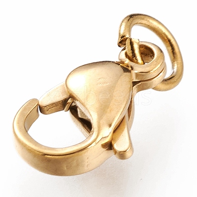 Ion Plating(IP) 304 Stainless Steel Lobster Claw Clasps X-STAS-G240-01C-G-1