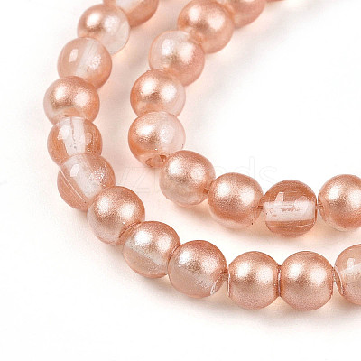 Baking Paint Transparent Glass Beads Strands DGLA-N011-4mm-04-1