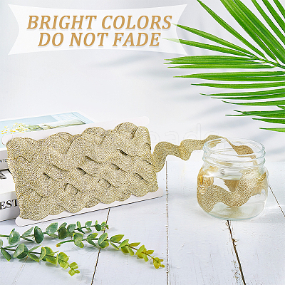 10 Yard Metallic Polyester Wavy Fringe Trim Ribbon SRIB-GF0001-38T-1