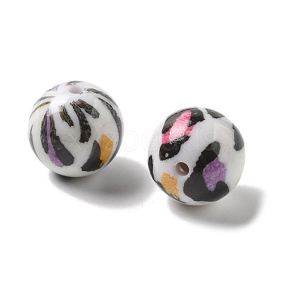 Printing Opaque Acrylic Beads OACR-H049-01B-1