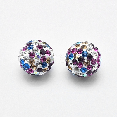 Handmade Polymer Clay Rhinestone Beads RB-L030-18C-10mm-1