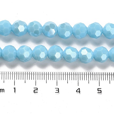 Electroplate Opaque Glass Beads Strands EGLA-A035-P8mm-A08-1
