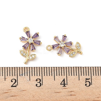 Brass Micro Pave Cubic Zirconia Pendants KK-C099-02G-01-1