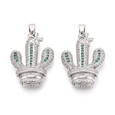Brass Micro Pave Cubic Zirconia Pendants KK-N257-72P-1