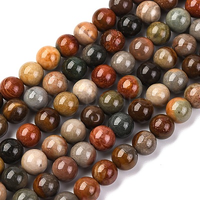 Natural New Ocean Jasper Bead Strands G-G954-01-6mm-1