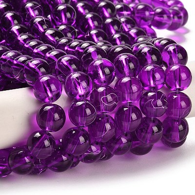 Drawbench Transparent Glass Beads Strands X-GLAD-Q012-10mm-20-1