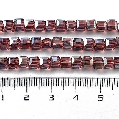 Electroplate Glass Beads Strands EGLA-R030-4x4mm-09-1