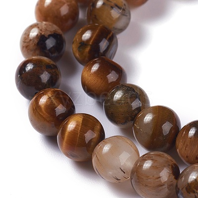 Natural Yellow Tiger Eye Beads Strands X-G-H238-8mm-1