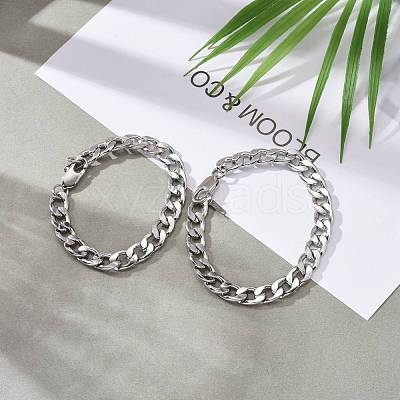 Tarnish Resistant 304 Stainless Steel Curb Chains Bracelets BJEW-JB06273-1