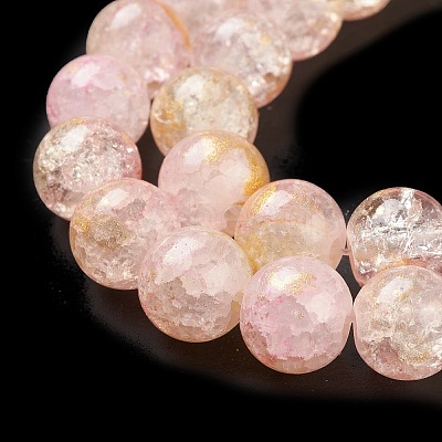 Baking Paint Crackle Glass Bead Strands X1-DGLA-R053-03E-1