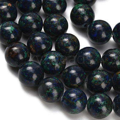 Natural Azurite Beads Strands G-Z110-C05-8mm-1