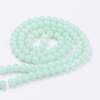 Imitation Jade Glass Beads Strands X-DGLA-S076-8mm-20-1