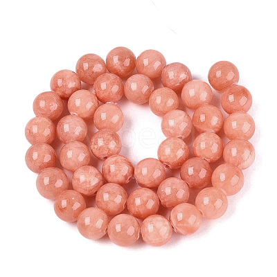 Natural Dyed Yellow Jade Gemstone Bead Strands G-R271-10mm-Y31-1