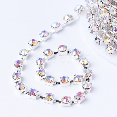 Brass Rhinestone Strass Chains CHC-T002-SS12-02S-1