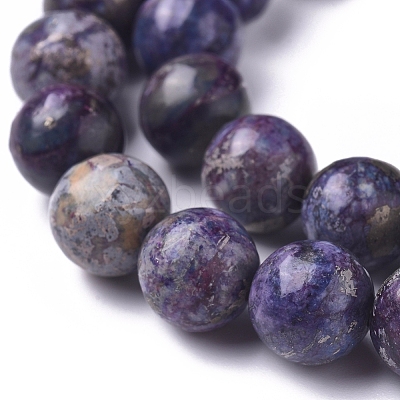 Natural African Pyrite Beads Strands G-D0006-C04-8mm-02-1