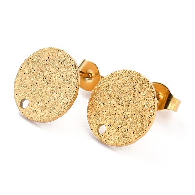 Ion Plating(IP) 304 Stainless Steel Stud Earring Findings STAS-O144-01C-G-1