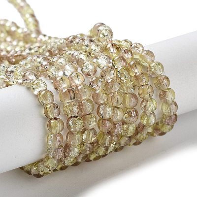Spray Painted Crackle Glass Beads Strands CCG-Q002-4mm-05-1