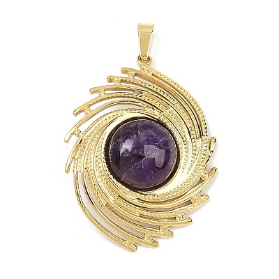 Natural Amethyst Pendants STAS-B109-01G-01-1
