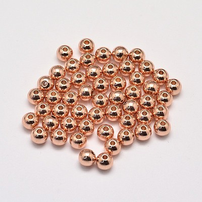 Rack Plating Brass Round Spacer Beads X1-KK-I601-6mm-RG-RS-1