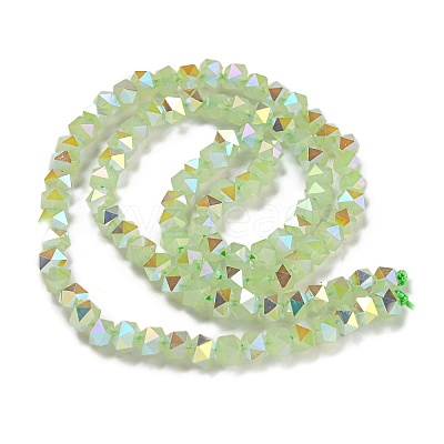 Electroplate Glass Beads Strands GLAA-Q105-02N-1