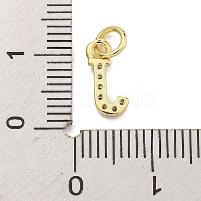 Initial Letter Brass with Cubic Zirconia Charms KK-Q814-26J-G-1