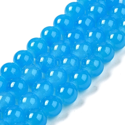 Baking Paint Imitation Jade Glass Round Bead Strands DGLA-Q021-8mm-13-1